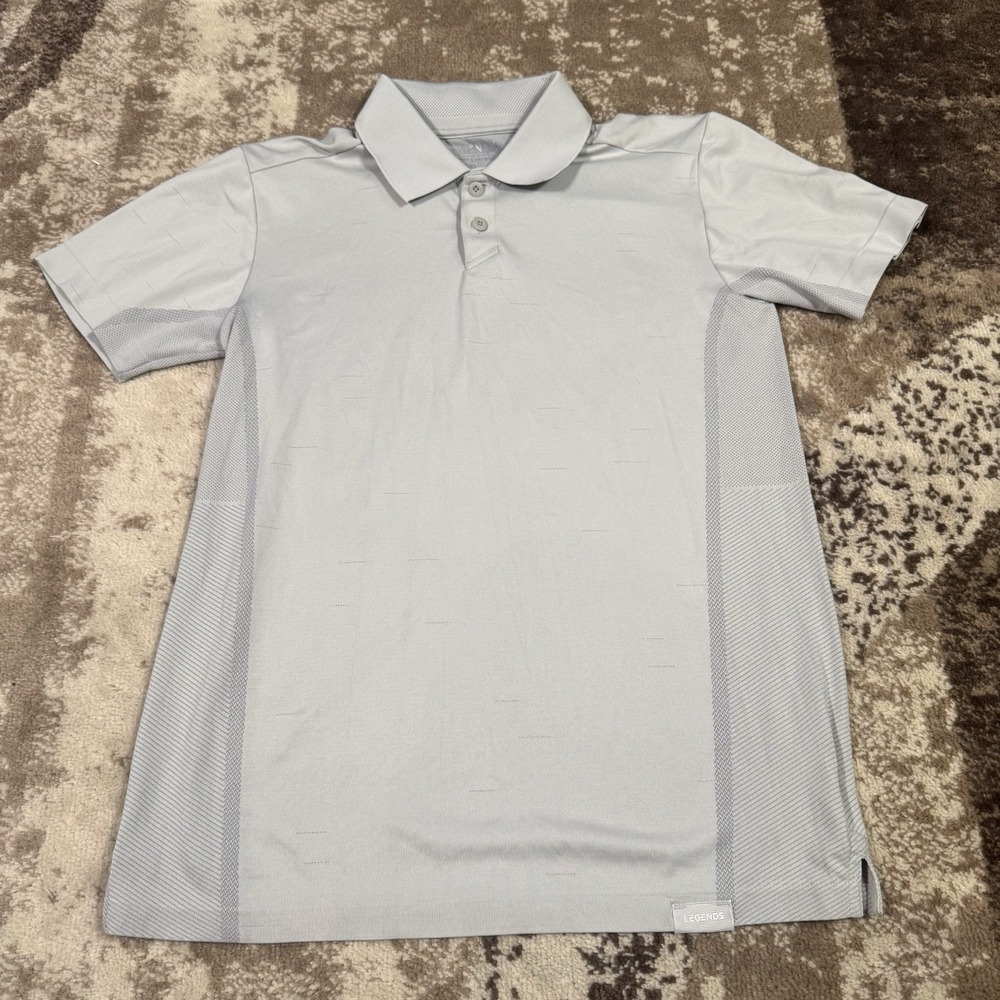 LEGENDS Shirt Mens Medium Gray Polo‎ Golf Performance Stretch Outdoors Cloud